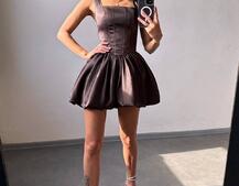 Атласна корсетна сукня міні  Атласна корсетна сукня міні  | PUSHKA SHOP