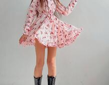 Сукня в квітковий принт з воланами Сукня в квітковий принт з воланами | PUSHKA SHOP