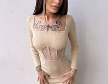 Сукня-міді  з елементами корсету   Сукня-міді  з елементами корсету   | PUSHKA SHOP