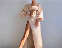 Комплект: корсет, декорований стразами   + спідниця максі з драпіруванням  Комплект: корсет, декорований стразами   + спідниця максі з драпіруванням  | PUSHKA SHOP