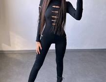 Трикотажний комбінезон з розрізами  Трикотажний комбінезон з розрізами  | PUSHKA SHOP