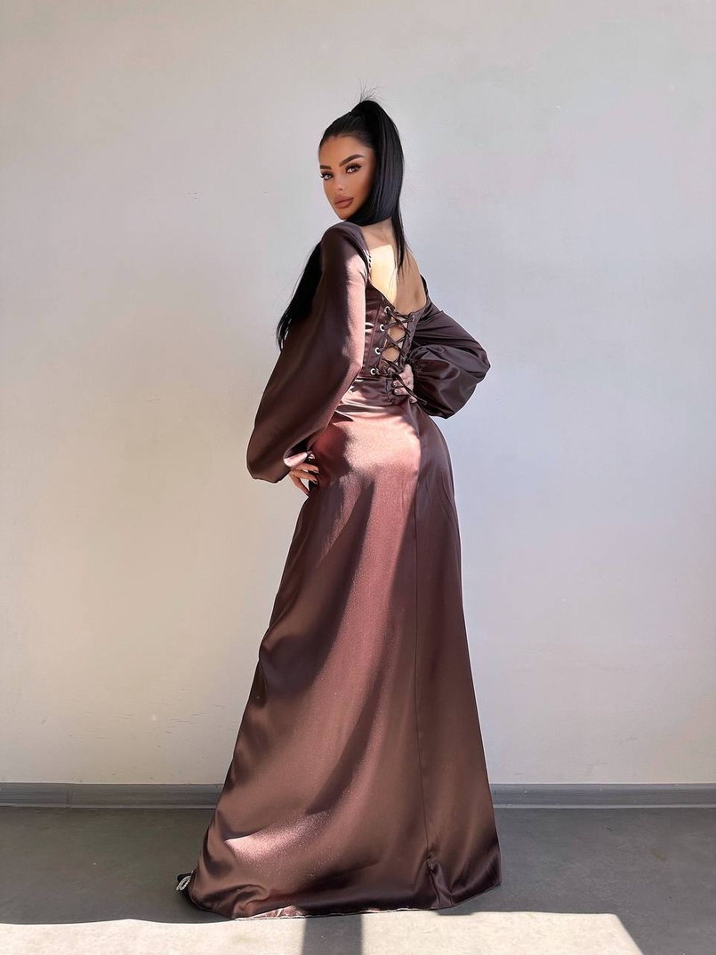 Атласний комплект: корсет + спідниця максі з драпіруванням Атласний комплект: корсет + спідниця максі з драпіруванням | PUSHKA SHOP