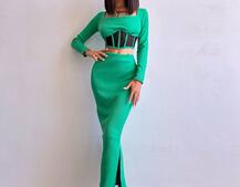 Трикотажний комплект: топ з елементами корсету та спідниця з розрізами  Трикотажний комплект: топ з елементами корсету та спідниця з розрізами  | PUSHKA SHOP