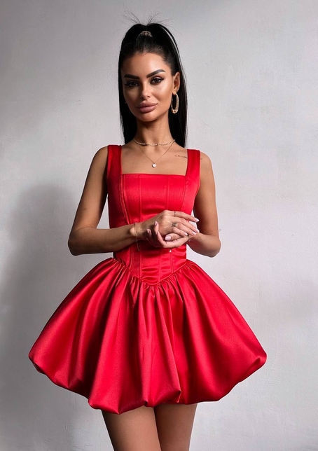 Атласна корсетна сукня міні  | PUSHKA SHOP
