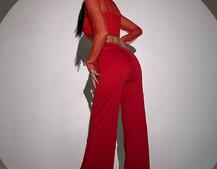 Комплект: топ + штани із сіткою зі стразами  | PUSHKA SHOP