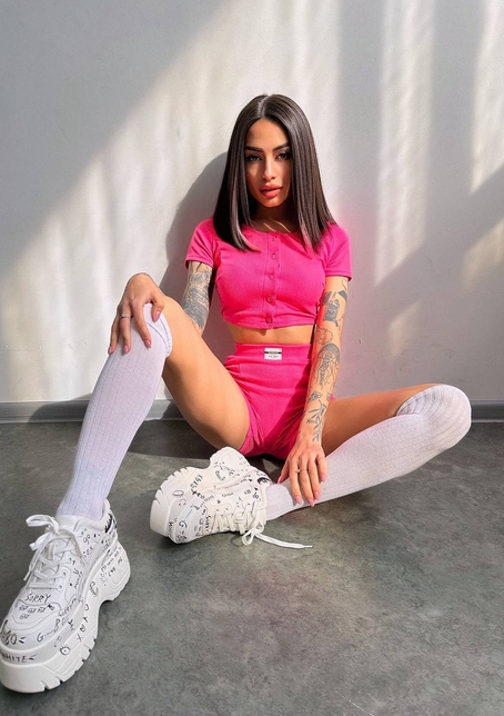 Комплект: топ на ґудзиках + велосипедки | PUSHKA SHOP