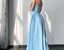 Сукня максі  з розрізом на спідниці  Сукня максі  з розрізом на спідниці  | PUSHKA SHOP