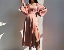 Елегантна сукня міді з корсетним верхом | PUSHKA SHOP