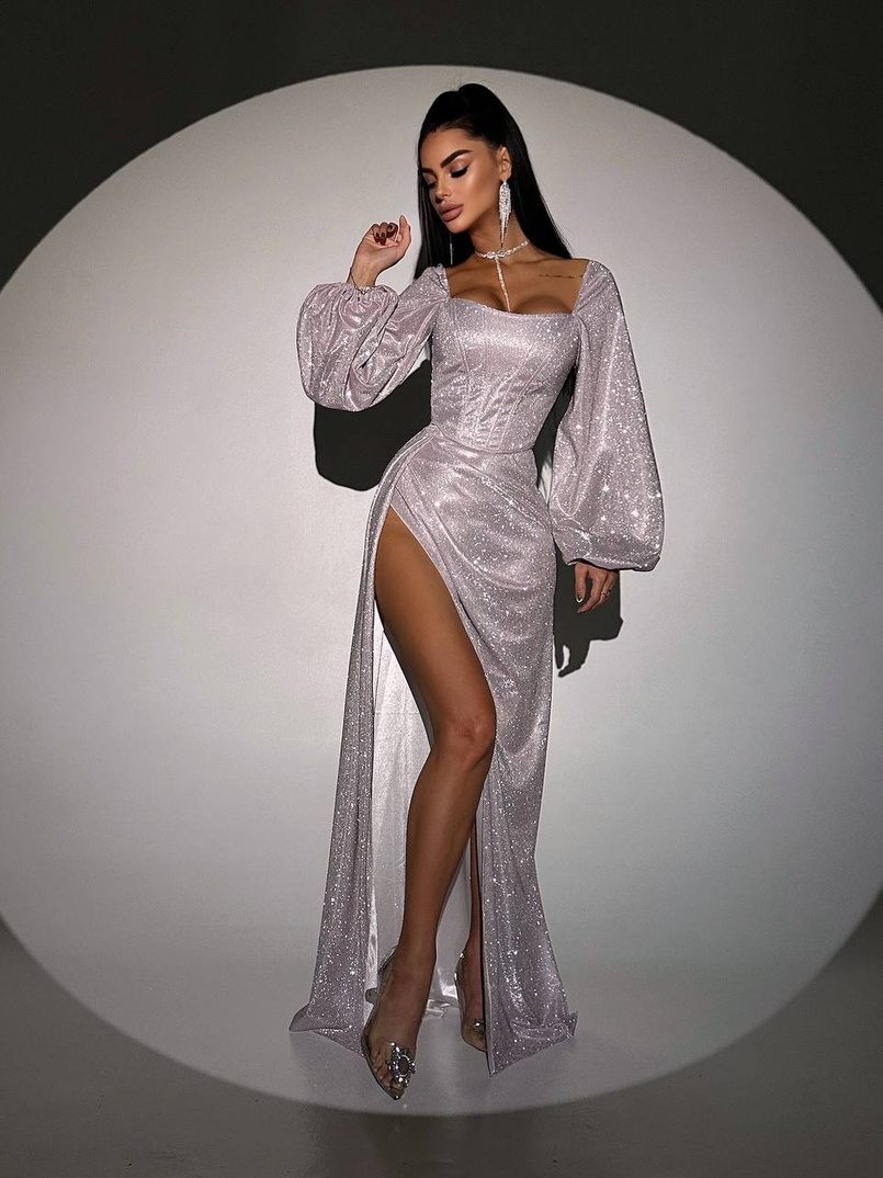 Сяючий комплект: корсет + спідниця  максі з драпіруванням Сяючий комплект: корсет + спідниця  максі з драпіруванням | PUSHKA SHOP