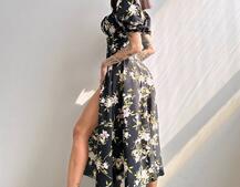 Сукня- міді  з квітковим принтом | PUSHKA SHOP