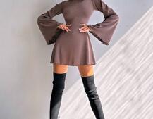 Трикотажна сукня зі шнурівкою на спинці    Трикотажна сукня зі шнурівкою на спинці    | PUSHKA SHOP