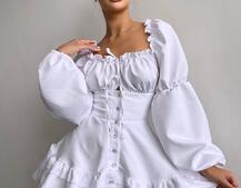 Сукня з воланами на ґудзиках  Сукня з воланами на ґудзиках  | PUSHKA SHOP