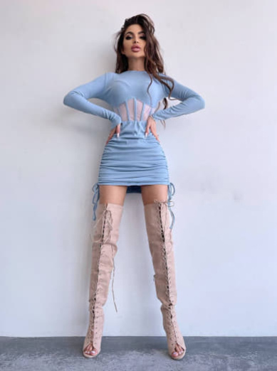 Сукня-міні  з елементами корсету  Довжину спідниці можна регулювати  Сукня-міні  з елементами корсету  Довжину спідниці можна регулювати  | PUSHKA SHOP