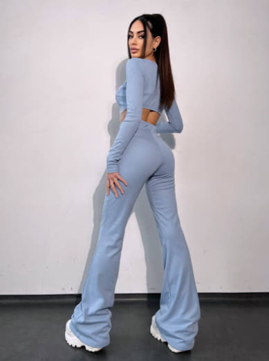 Комплект : штани кльош і топ , декорований бахромою зі страз Ручна робота Комплект : штани кльош і топ , декорований бахромою зі страз Ручна робота | PUSHKA SHOP