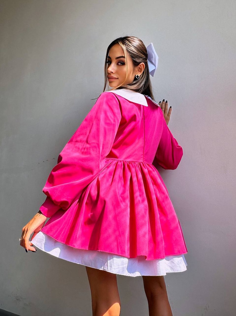 Котонова сукня з комірцем + бант  Котонова сукня з комірцем + бант  | PUSHKA SHOP