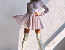 Приталена блискуча сукня з корсетною вставкою та пишною спідницею-сонцем | PUSHKA SHOP