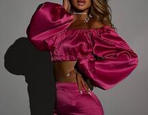 Атласний комплект, декорований стразами Ручна робота, прикраса пришита  | PUSHKA SHOP