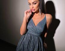 Блискуча сукня з пишною спідницею та шнурівкою на спинці Блискуча сукня з пишною спідницею та шнурівкою на спинці | PUSHKA SHOP