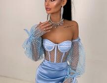 Улюблений комплект в новому виконанні: корсет бюстьє з об’ємними рукавами + спідниця міні | PUSHKA SHOP