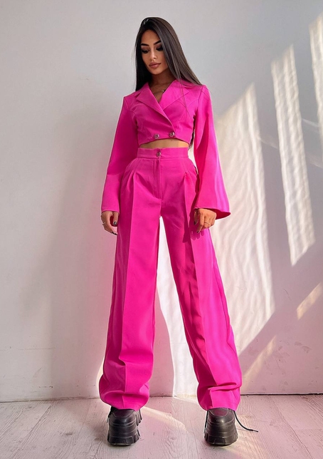 Брючный костюм с широкими штанами  | PUSHKA SHOP