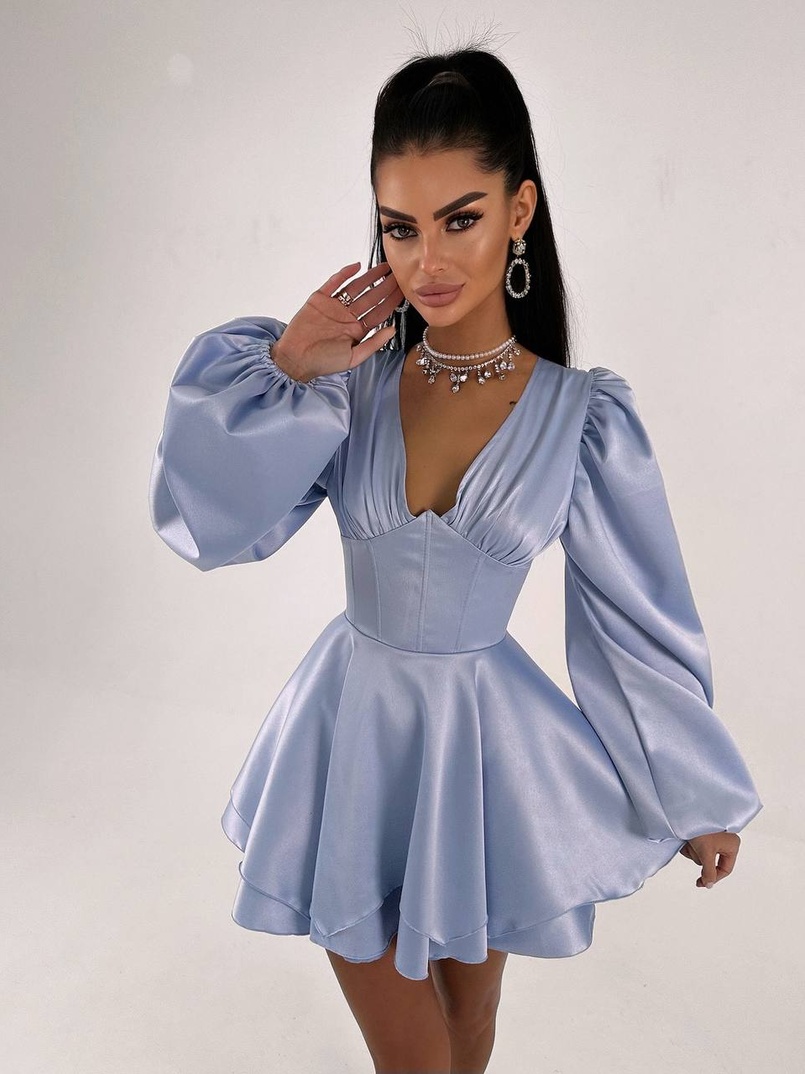 Атласна корсетна сукня  з пишною подвійною спідницею  Атласна корсетна сукня  з пишною подвійною спідницею  | PUSHKA SHOP