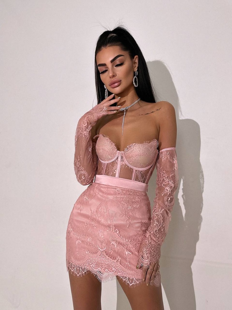 Мереживний комплект: корсет + спідниця   | PUSHKA SHOP