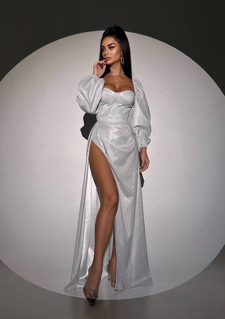 Сяючий комплект: корсет  + спідниця  максі з драпіруванням | PUSHKA SHOP