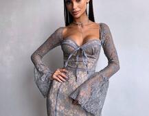 Мереживна сукня максі з чашечками    | PUSHKA SHOP