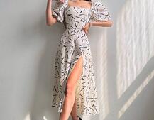 Сукня -міді зі шнурівкою на спинці та розрізом на ніжці Сукня -міді зі шнурівкою на спинці та розрізом на ніжці | PUSHKA SHOP