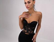 Комплект: мереживний корсет бюстьє + штани + піджак  Комплект: мереживний корсет бюстьє + штани + піджак  | PUSHKA SHOP