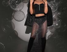 Комплект: піджак + корсет бюстьє + спідниця зі стразами Комплект: піджак + корсет бюстьє + спідниця зі стразами | PUSHKA SHOP