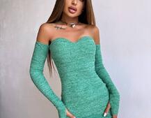 Трикотажна сукня міні з чашечками  Трикотажна сукня міні з чашечками  | PUSHKA SHOP