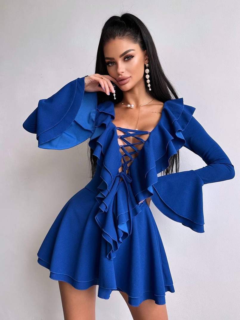 Сукня з з воланами на ґудзиках  Сукня з з воланами на ґудзиках  | PUSHKA SHOP