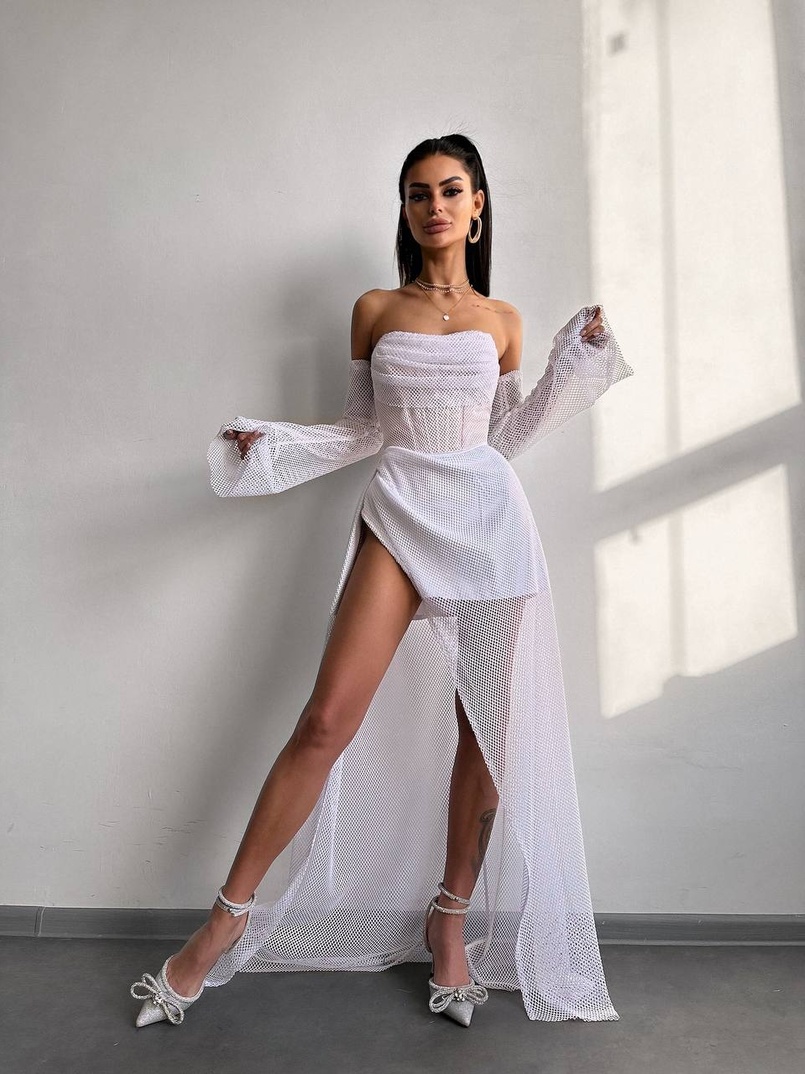 Комплект: корсет з рукавами + спідниця максі Комплект: корсет з рукавами + спідниця максі | PUSHKA SHOP