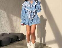 Сукня з квітковим принтом декорована мереживом    Сукня з квітковим принтом декорована мереживом    | PUSHKA SHOP