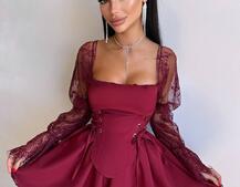 Сукня з корсетом декорована мереживом  Сукня з корсетом декорована мереживом  | PUSHKA SHOP