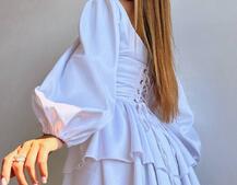 Комплект: сукня з подвійною спідницею + корсет, декорований стразами    Комплект: сукня з подвійною спідницею + корсет, декорований стразами    | PUSHKA SHOP