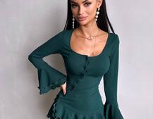 Сукня з з воланами на ґудзиках  Сукня з з воланами на ґудзиках  | PUSHKA SHOP