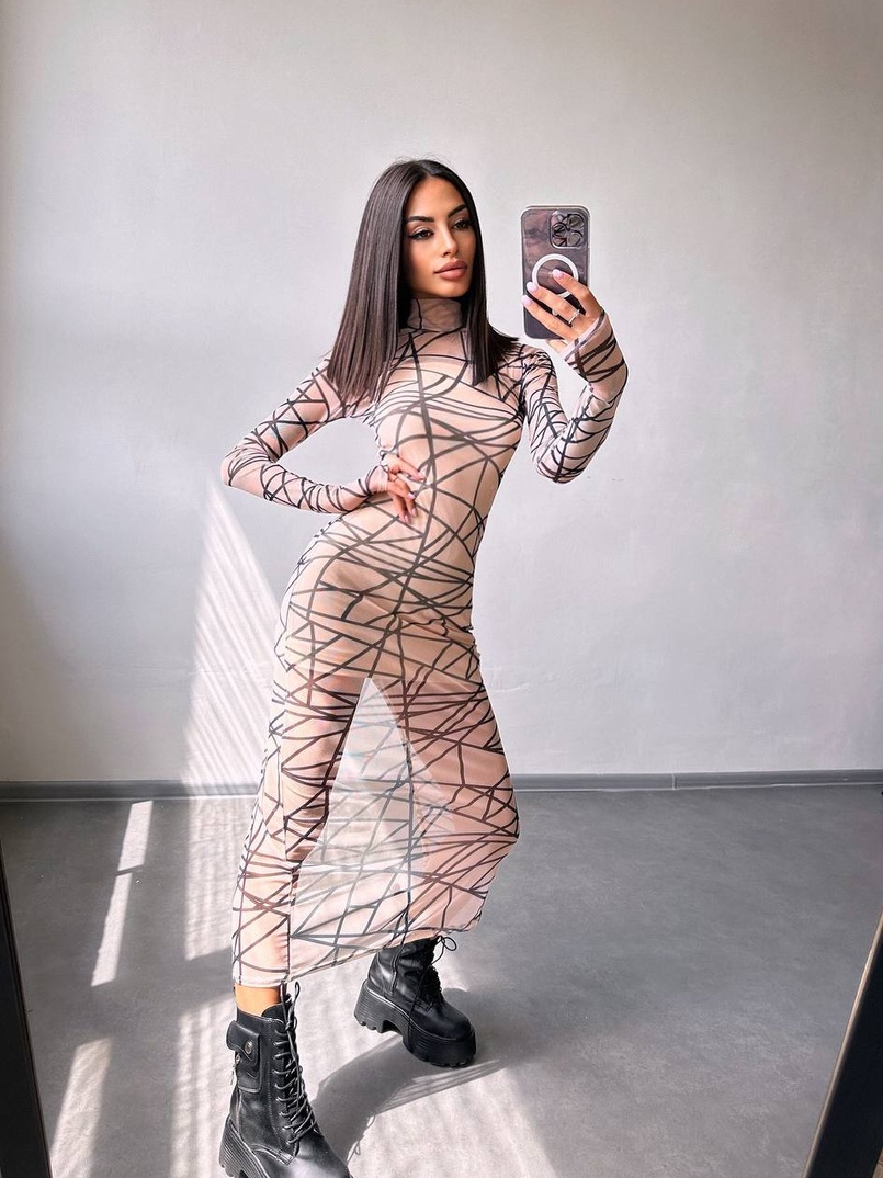 Сукня міді з принтом  Сукня міді з принтом  | PUSHKA SHOP