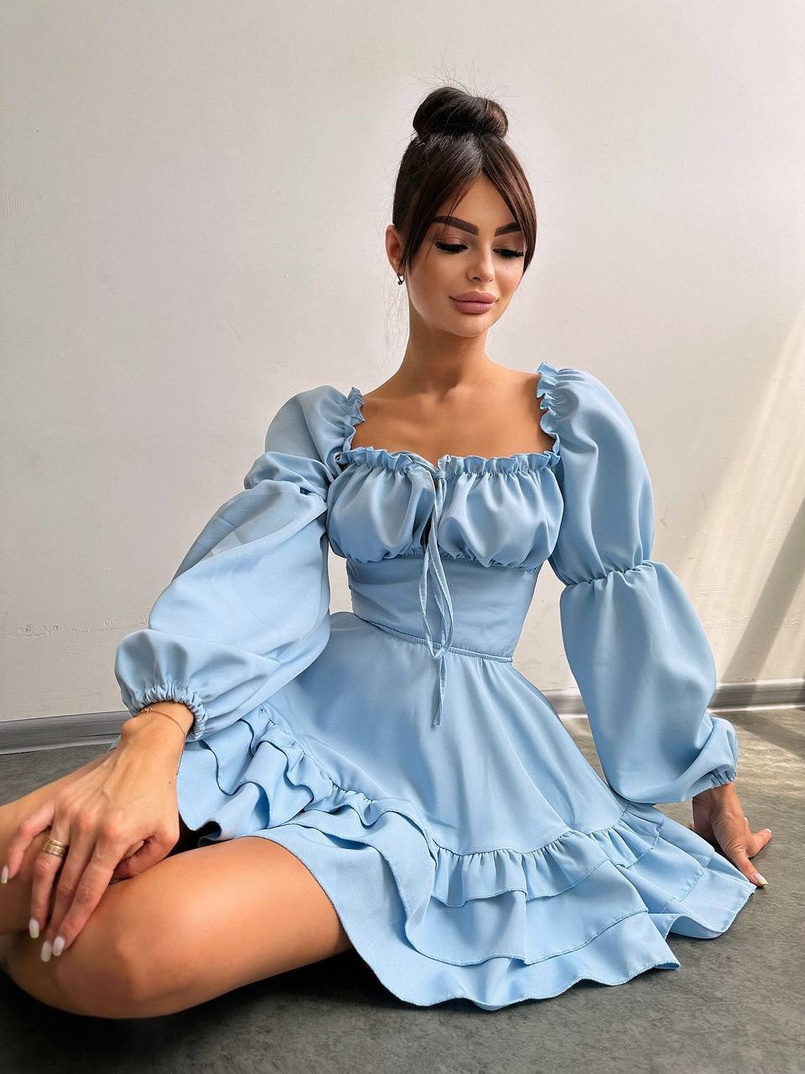 Сукня з воланами та шнурівкою  по спинці Сукня з воланами та шнурівкою  по спинці | PUSHKA SHOP