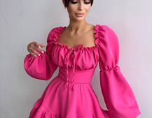 Сукня з воланами та шнурівкою  по спинці Сукня з воланами та шнурівкою  по спинці | PUSHKA SHOP