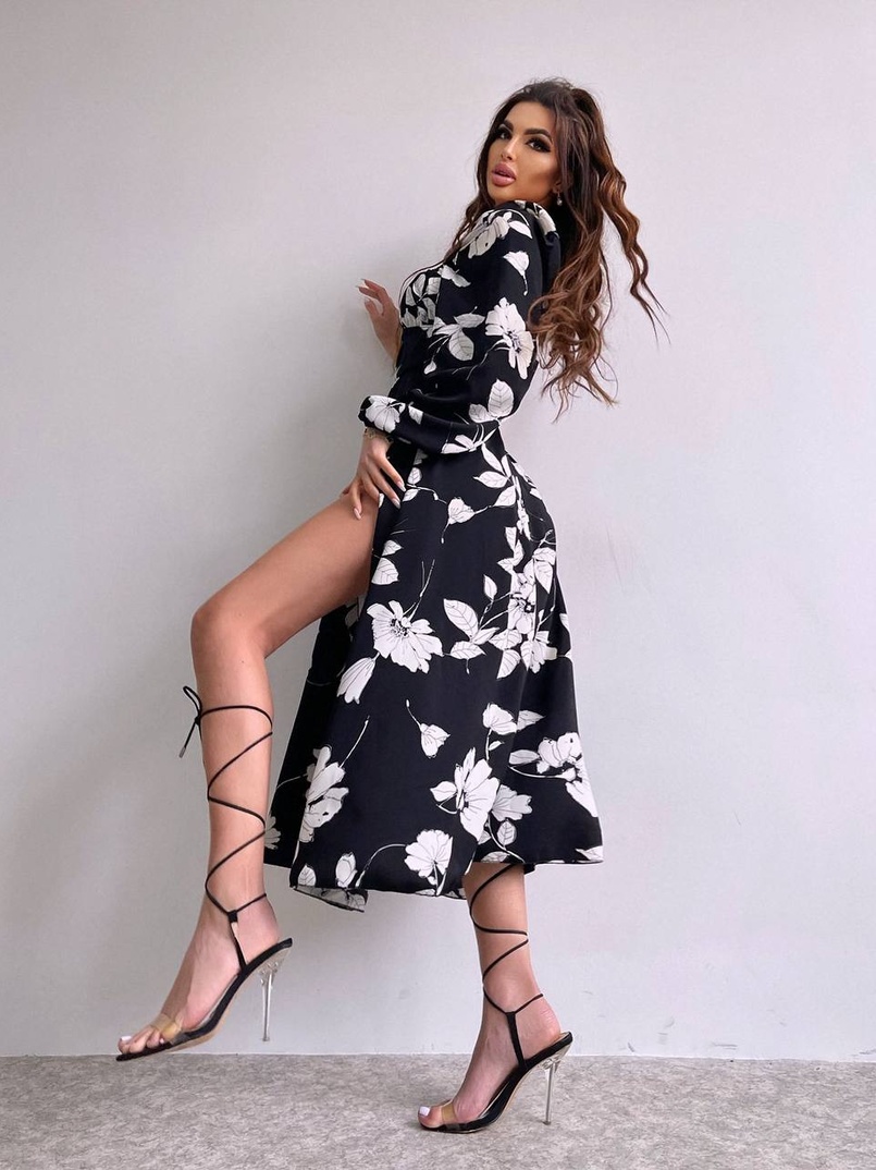 Сукня міді з квітковим принтом  Сукня міді з квітковим принтом  | PUSHKA SHOP