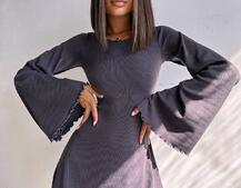 Трикотажна сукня зі шнурівкою на спинці    Трикотажна сукня зі шнурівкою на спинці    | PUSHKA SHOP