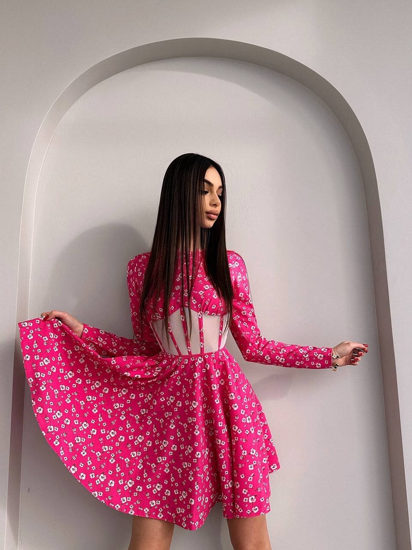 Приталена сукня з корсетною вставкою та спідницею-сонцем Приталена сукня з корсетною вставкою та спідницею-сонцем | PUSHKA SHOP