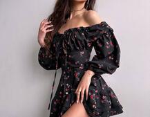 Сукня з квітковим принтом з воланами на ґудзиках  Сукня з квітковим принтом з воланами на ґудзиках  | PUSHKA SHOP