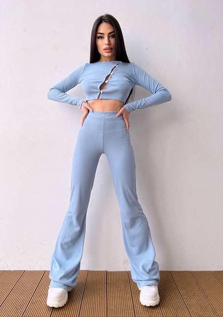 Комплект : штани кльош і топ на ґудзиках   | PUSHKA SHOP