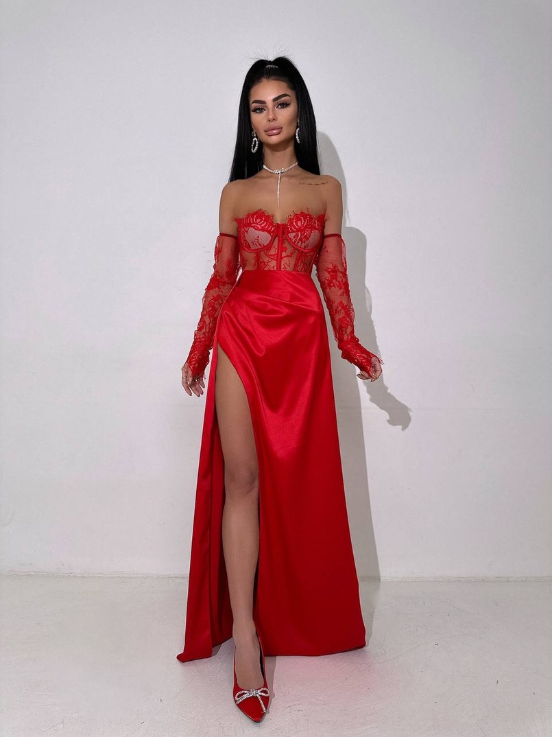 Комплект: мереживний корсет  +  спідниця максі   Комплект: мереживний корсет  +  спідниця максі   | PUSHKA SHOP