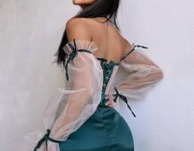 Атласний  комплект: корсет + спідниця  Атласний  комплект: корсет + спідниця  | PUSHKA SHOP