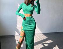 Комплект: топ + спідниця із зав‘язками на ніжку  | PUSHKA SHOP