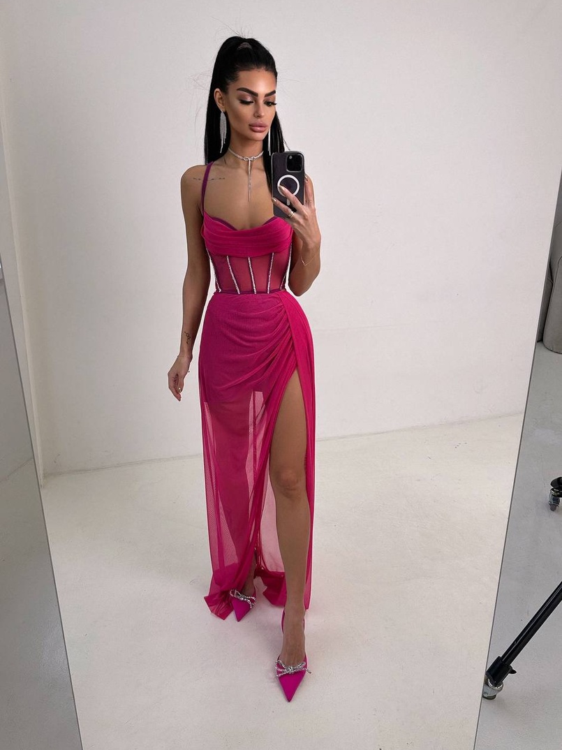 Комплект: корсет декорований стразами + спідниця максі  | PUSHKA SHOP